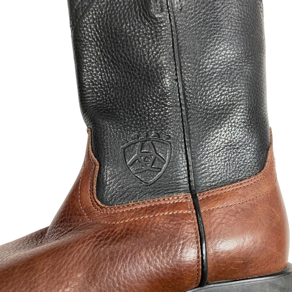 Ariat Heritage Roper Brown Black Leather Western Boots 33221 Womens 7.5 Boho - Picture 7 of 12